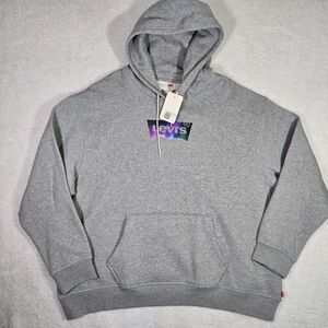 Levi's Men's 3XL Relaxed Fit North Midtone Heather Gray Fleece Hoodie Crewneck